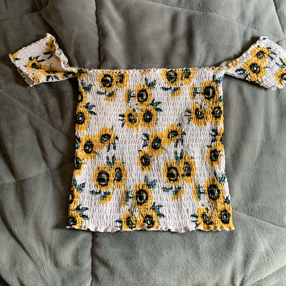 off shoulder smocked top